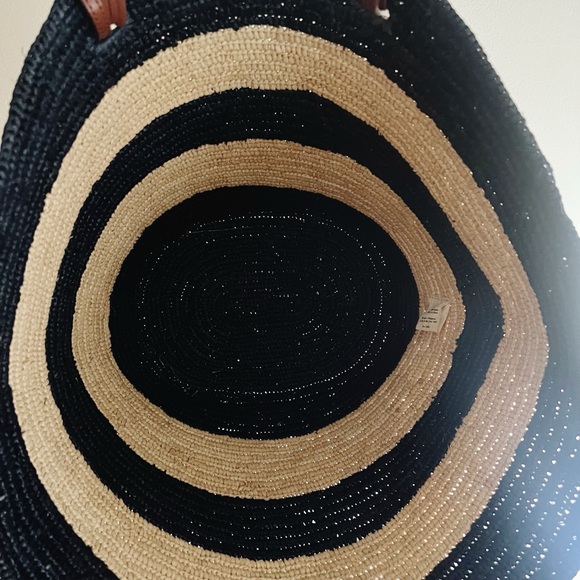 Sezane Navy Striped Maxi Justine Basket Bag - Picture 5 of 6